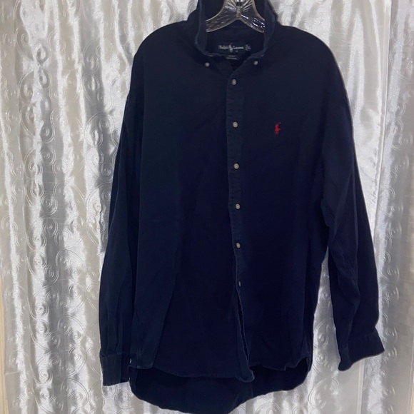 Ralph Lauren Blue Label Classic Navy Blue Button Down Shirt Men’s Size XL 🔥 YB8 - Picture 1 of 4